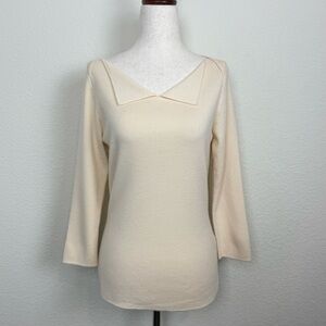The Fold London Merino Wool Cream Sweater